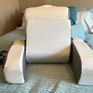 Premium White and Gray Bed Wedge Pillow
